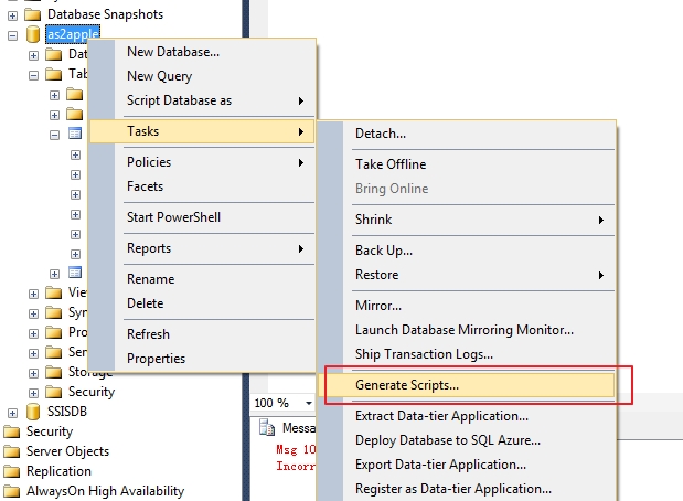 Generate Scripts...